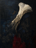 Bones — Dark palette, 18 x 24 in float framed canvas