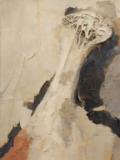 Bones — Light palette, 18 x 24 in float framed canvas