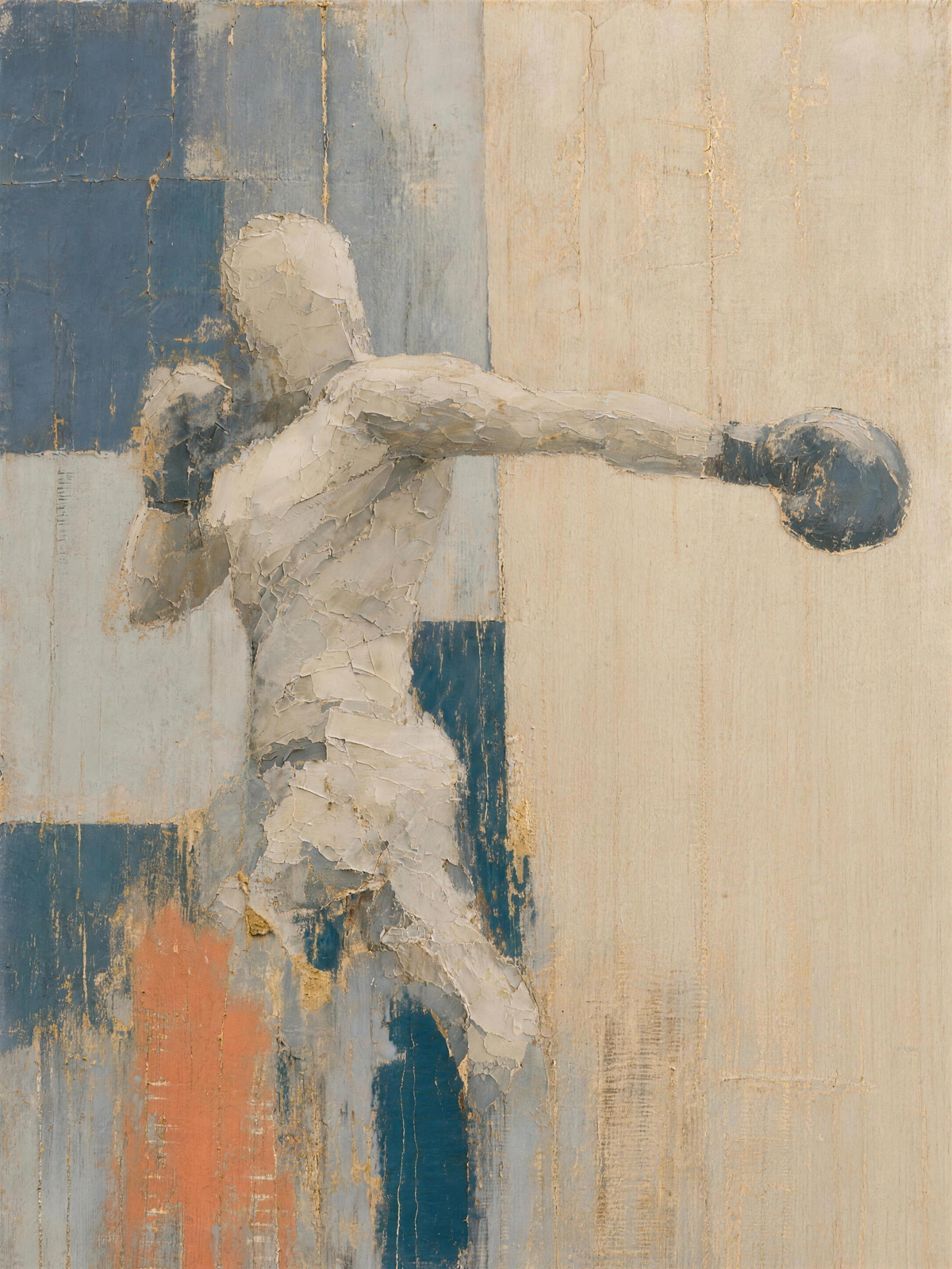 Boxer II — Light palette, 18 x 24 in float framed canvas