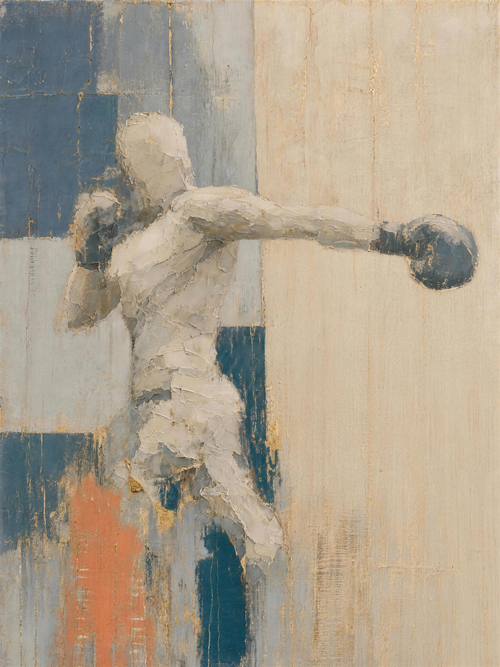 Boxer II — Light palette, 18 x 24 in float framed canvas