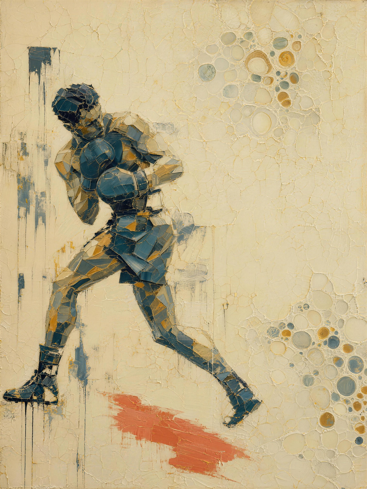 Boxer III — Light palette, 18 x 24 in float framed canvas
