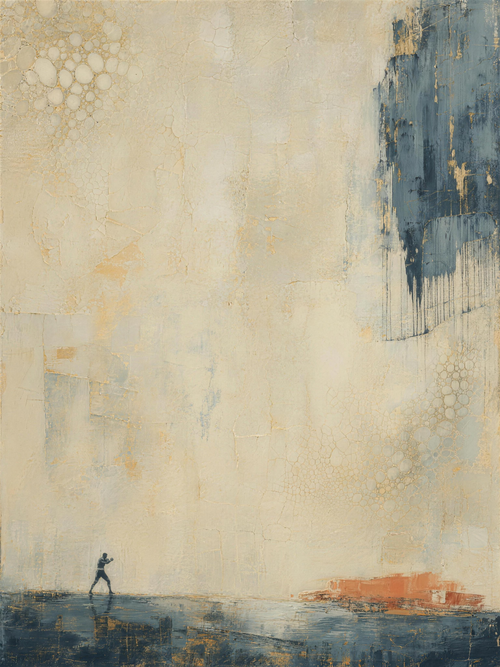 Boxer IV — Light palette, 18 x 24 in float framed canvas