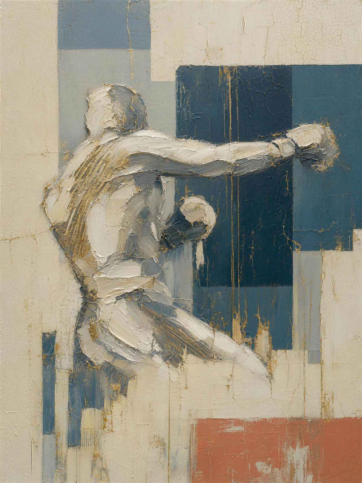Boxer — Light palette, 18 x 24 in float framed canvas