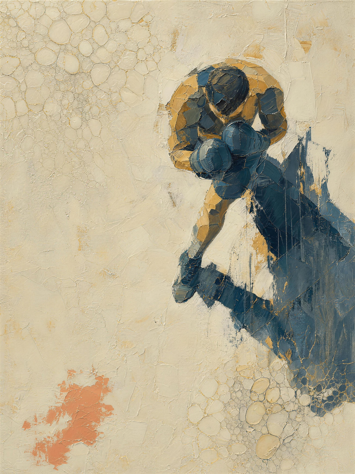Boxer VI — Light palette, 18 x 24 in float framed canvas
