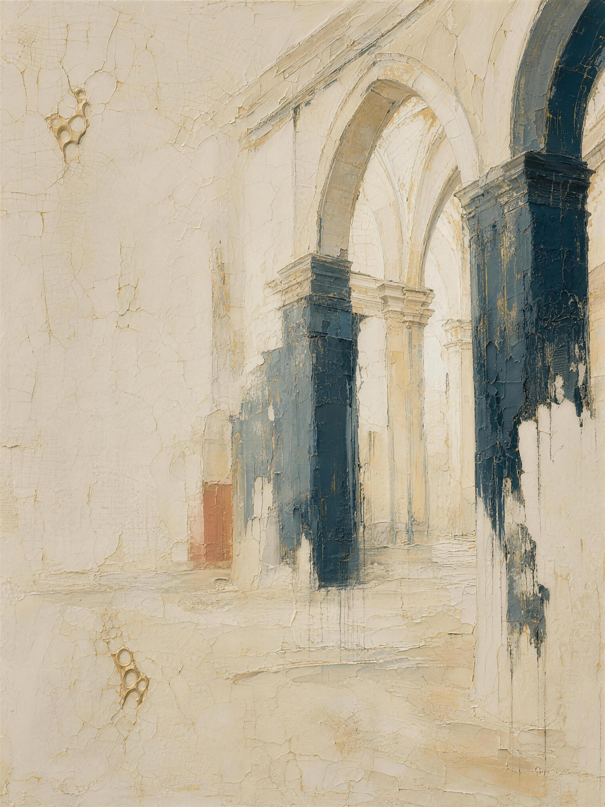 Cathedral II — Light palette, 18 x 24 in float framed canvas