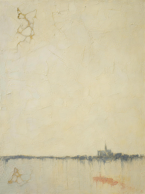 Cathedral III — Light palette, 18 x 24 in float framed canvas
