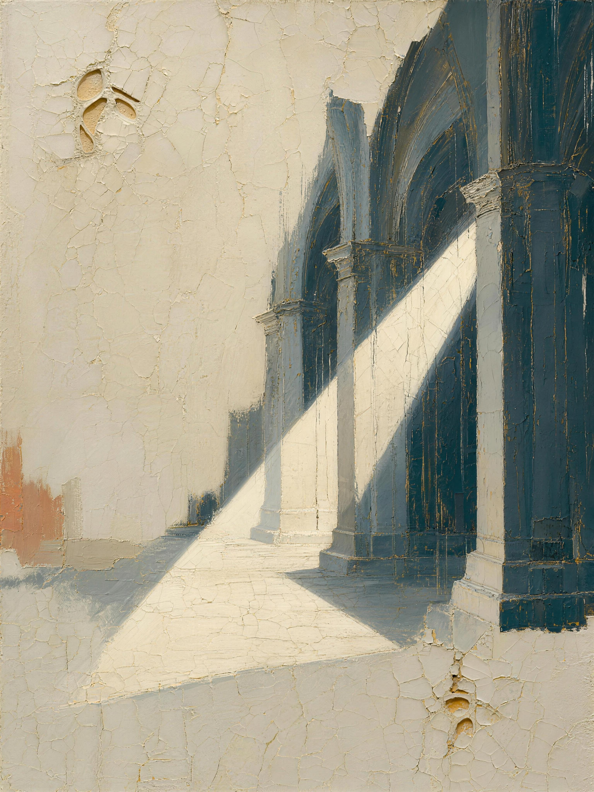 Cathedral IV — Light palette, 18 x 24 in float framed canvas