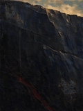 Climber III — Dark palette, 18 x 24 in float framed canvas