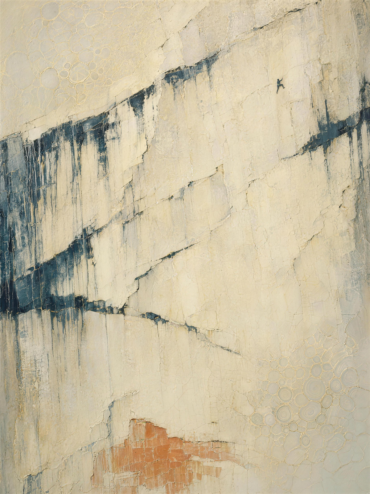 Climber III — Light palette, 18 x 24 in float framed canvas