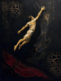 Climber IV — Dark palette, 18 x 24 in float framed canvas