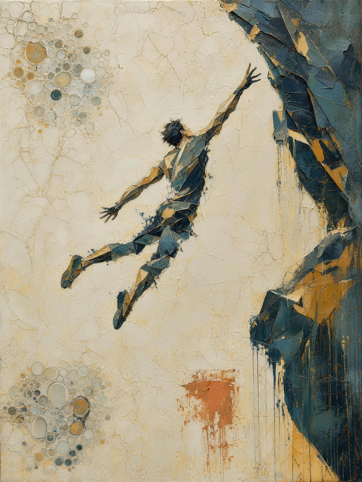 Climber IV — Light palette, 18 x 24 in float framed canvas