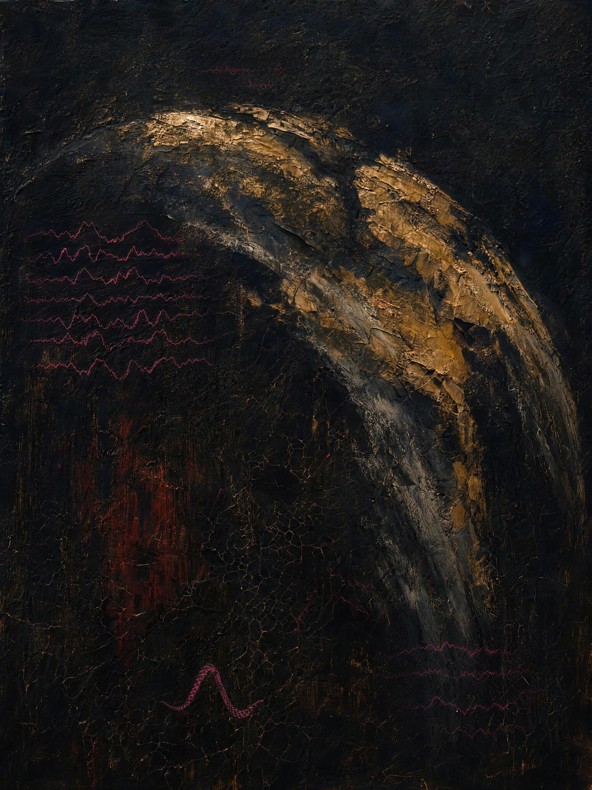 Earth — Dark palette, 18 x 24 in float framed canvas