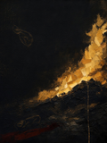 Fire II — Dark palette, 18 x 24 in float framed canvas