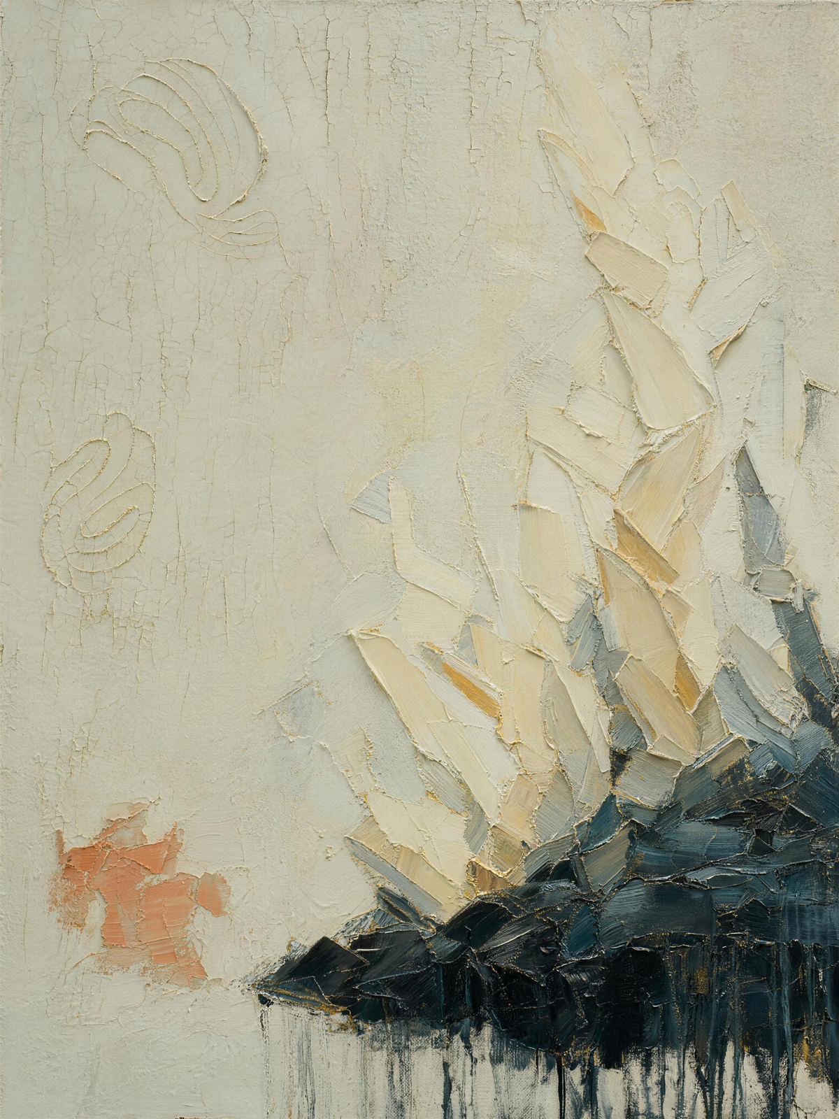 Fire II — Light palette, 18 x 24 in float framed canvas