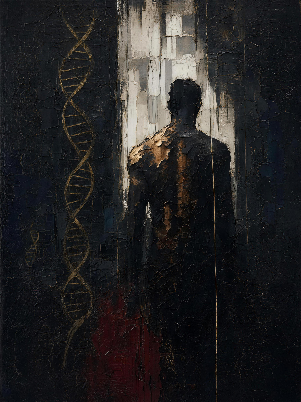 Helix — Dark palette, 18 x 24 in float framed canvas