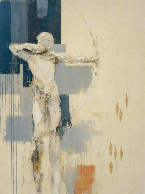 Archer, light palette — muscle spindles rendered as a drawn bow