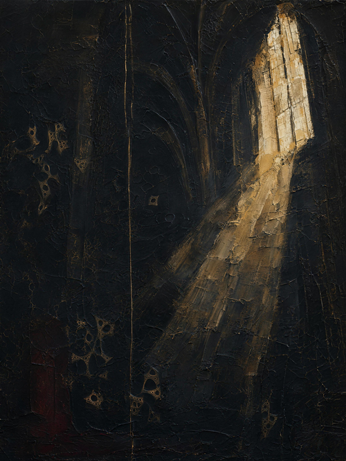 Cathedral, dark palette — trabecular bone rendered as vaulted arches