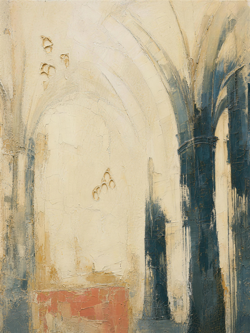 Cathedral, light palette — trabecular bone rendered as vaulted arches