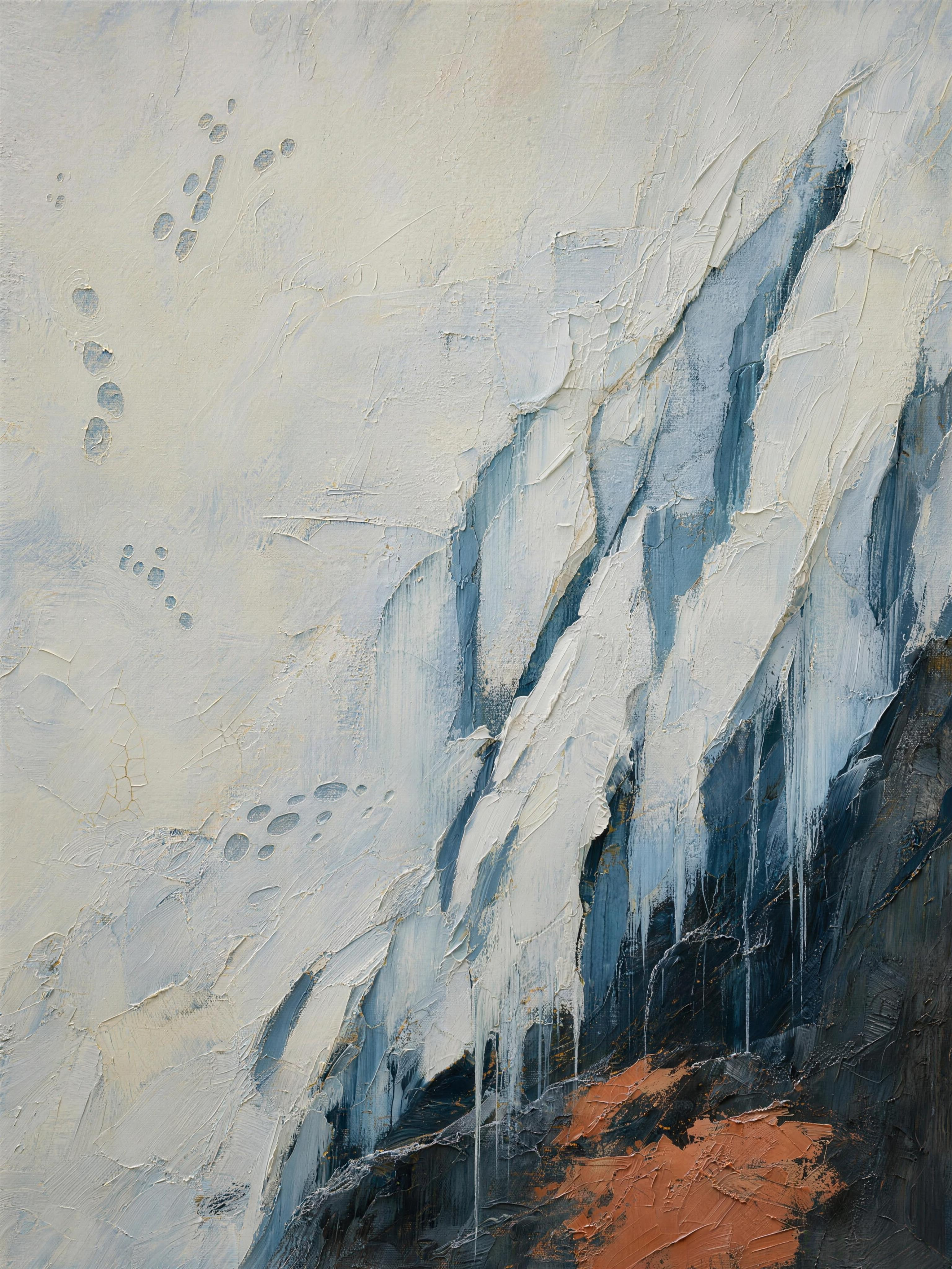 Glacier, light palette — cartilage lacunae rendered as ice
