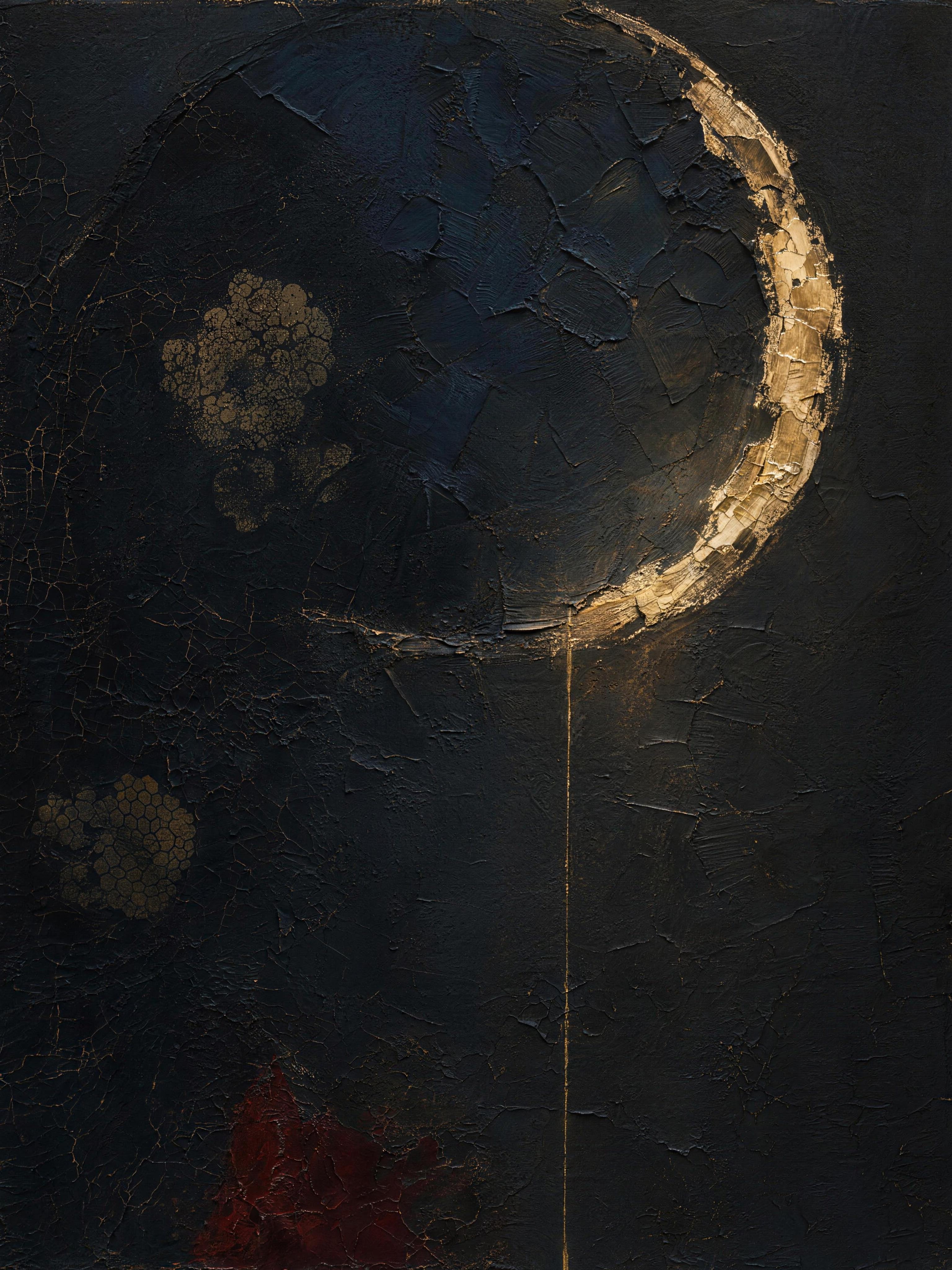 Moon, dark palette — lichen thallus