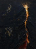 Volcano, dark palette — mineral crystals