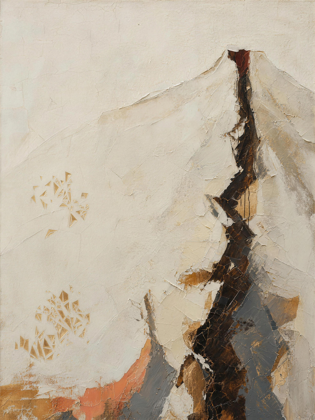 Volcano, light palette — mineral crystals