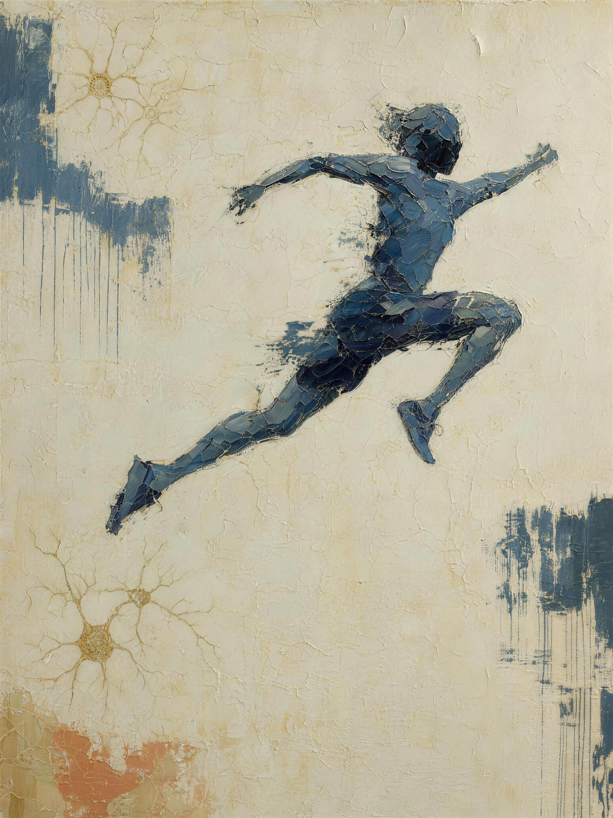 Runner III — Light palette, 18 x 24 in float framed canvas