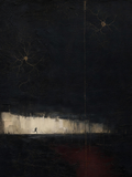 Runner II — Dark palette, 18 x 24 in float framed canvas
