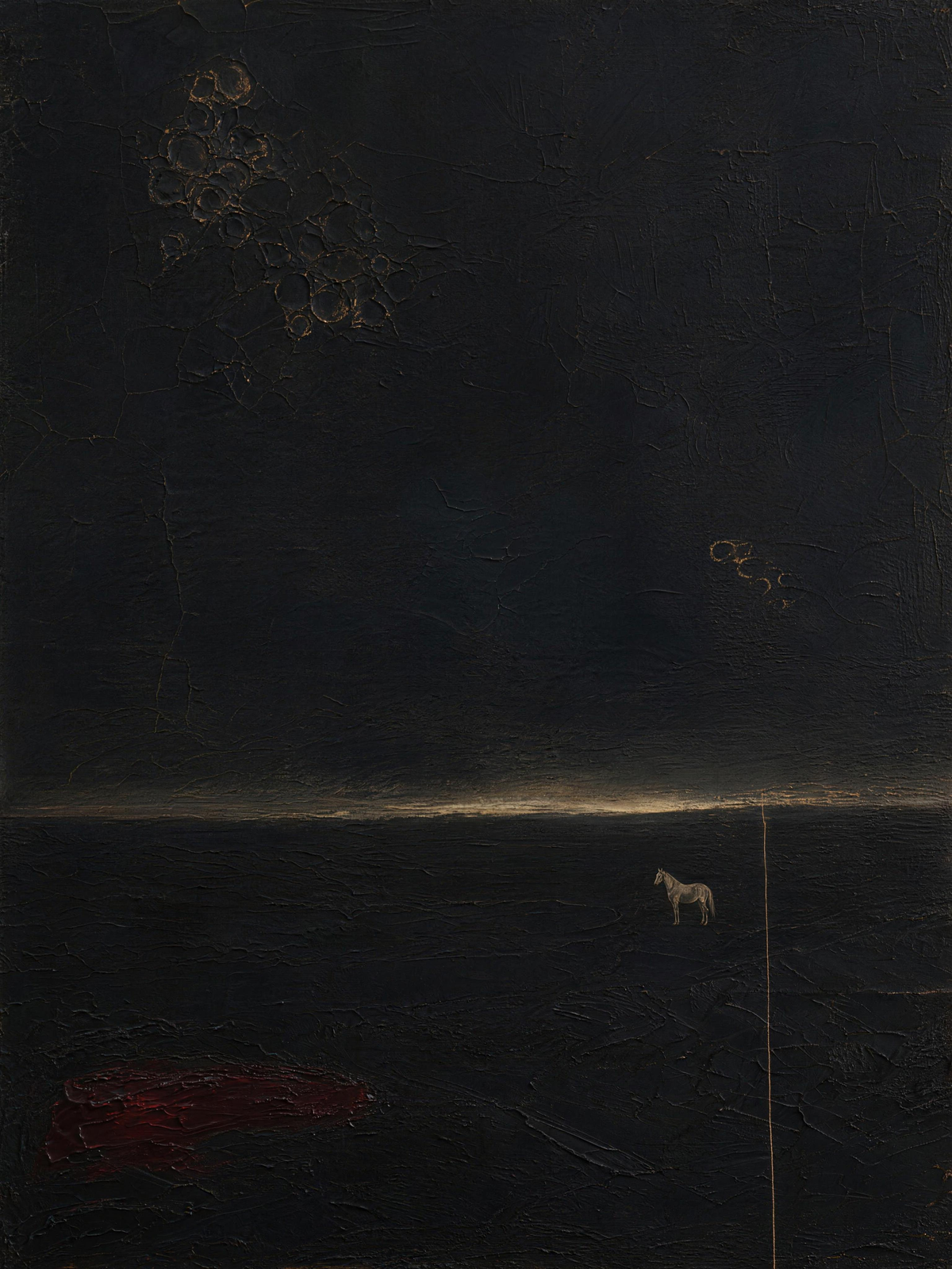 Horse III — Dark palette, 18 x 24 in float framed canvas