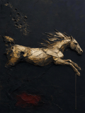 Horse IV — Dark palette, 18 x 24 in float framed canvas