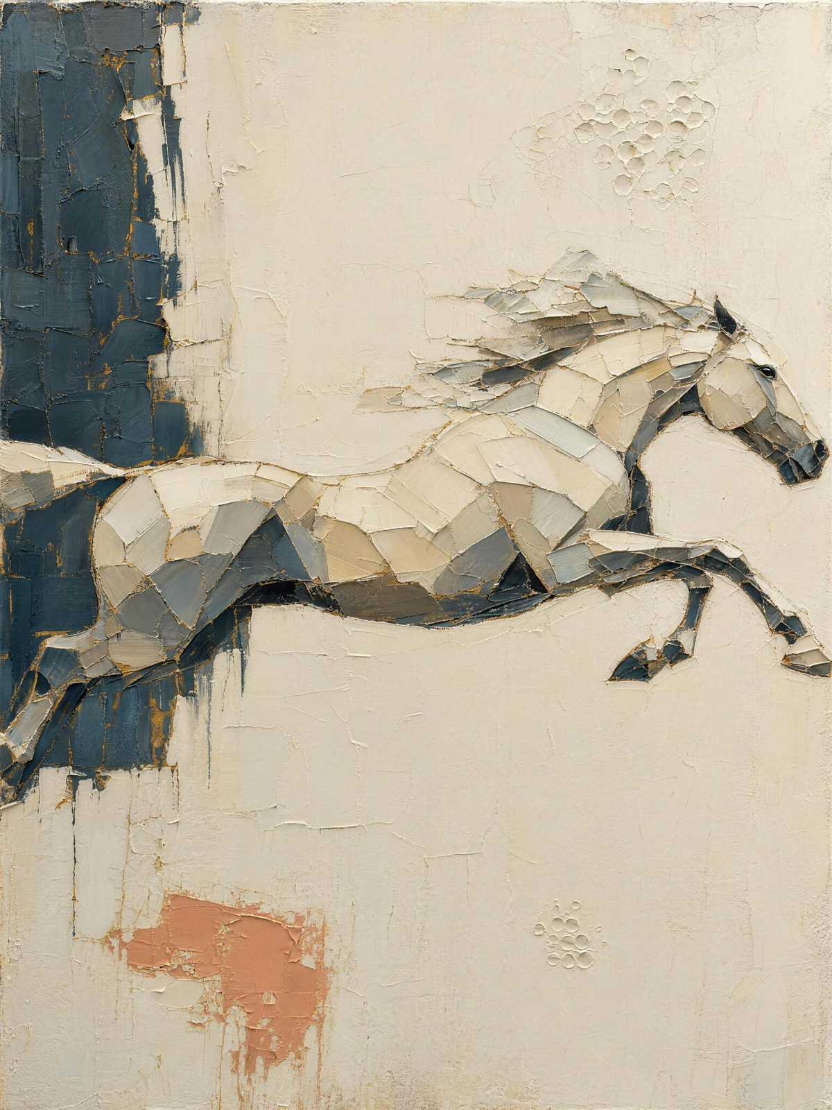 Horse IV — Light palette, 18 x 24 in float framed canvas