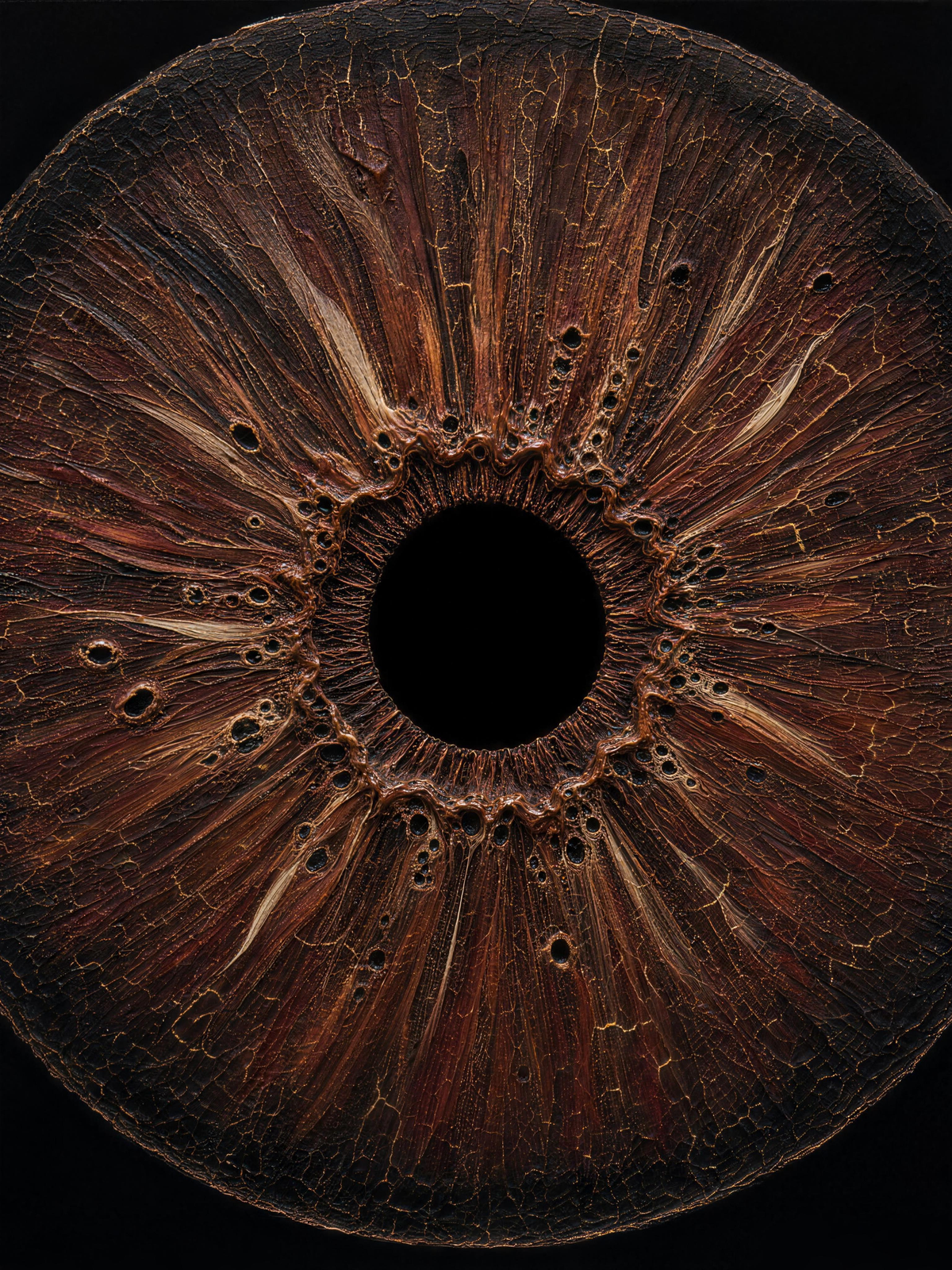 Iris Mahogany — Dark palette, 18 x 24 in float framed canvas