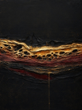 Iris Strata — Dark palette, 18 x 24 in float framed canvas