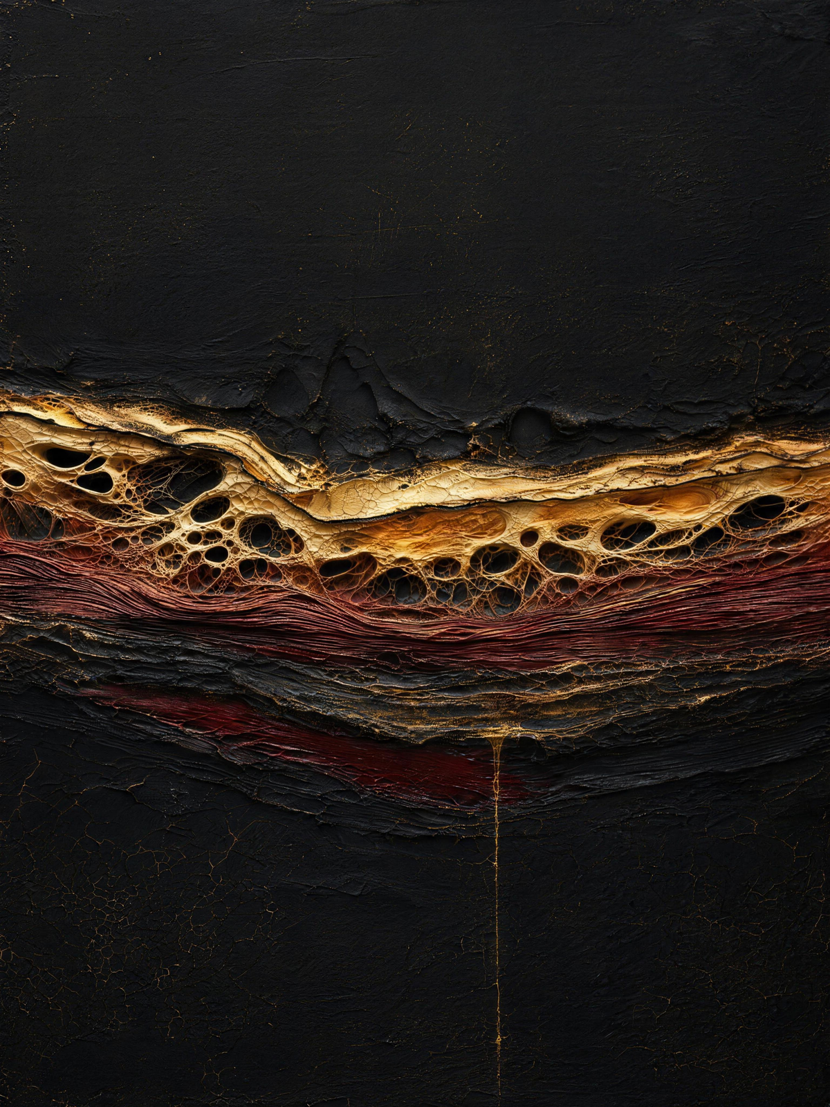 Iris Strata — Dark palette, 18 x 24 in float framed canvas