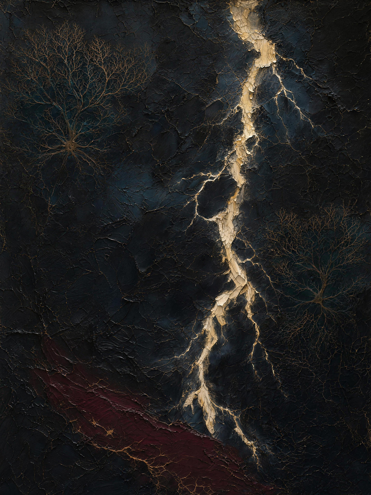 Lightning — Dark palette, 18 x 24 in float framed canvas