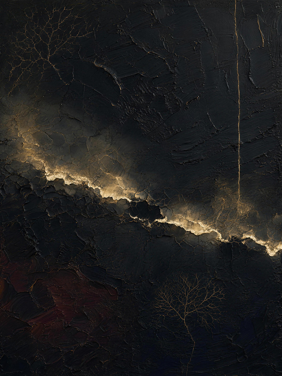 Lightning II — Dark palette, 18 x 24 in float framed canvas