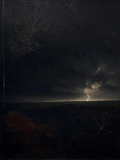 Lightning III — Dark palette, 18 x 24 in float framed canvas