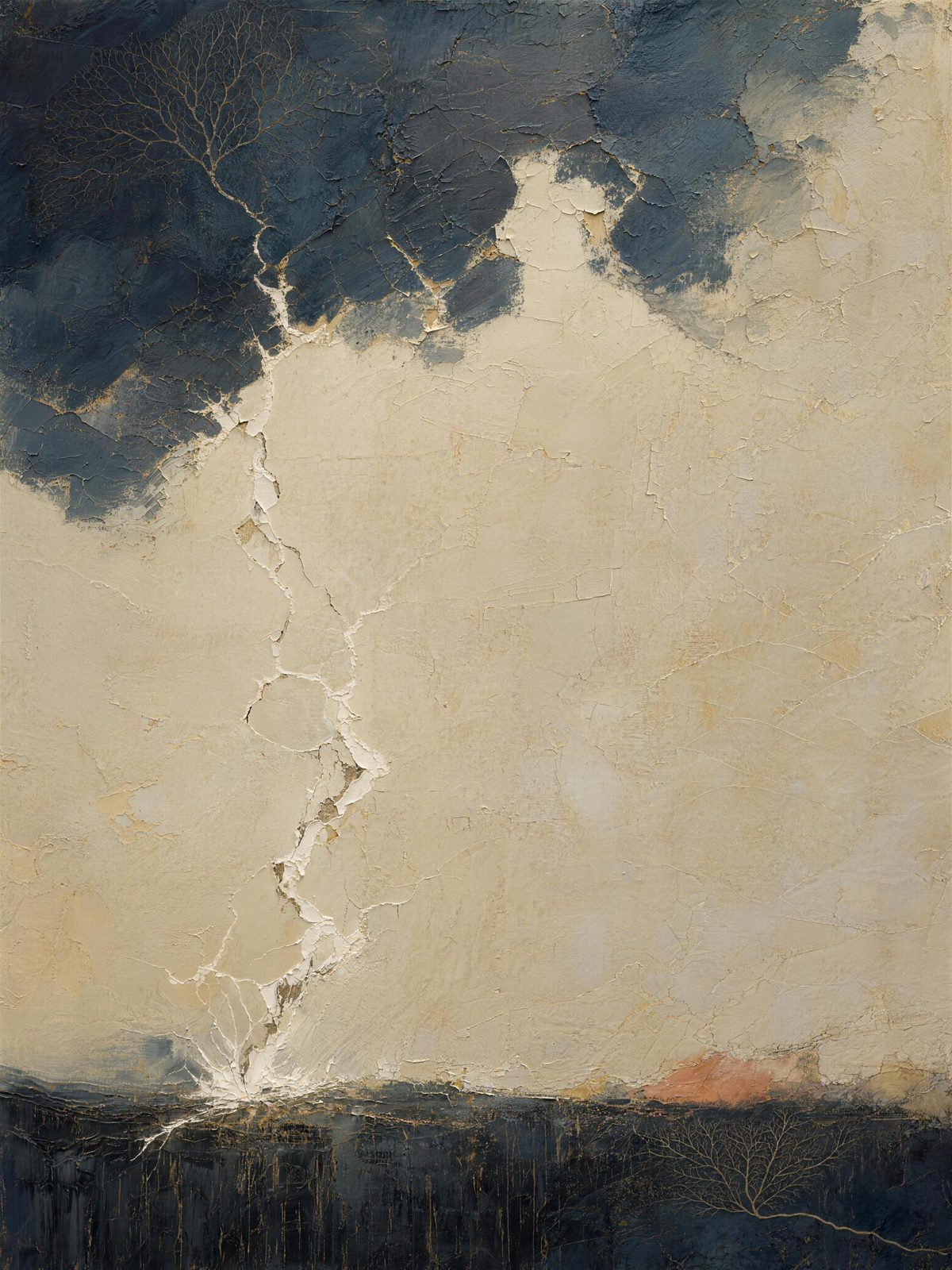Lightning IV — Light palette, 18 x 24 in float framed canvas