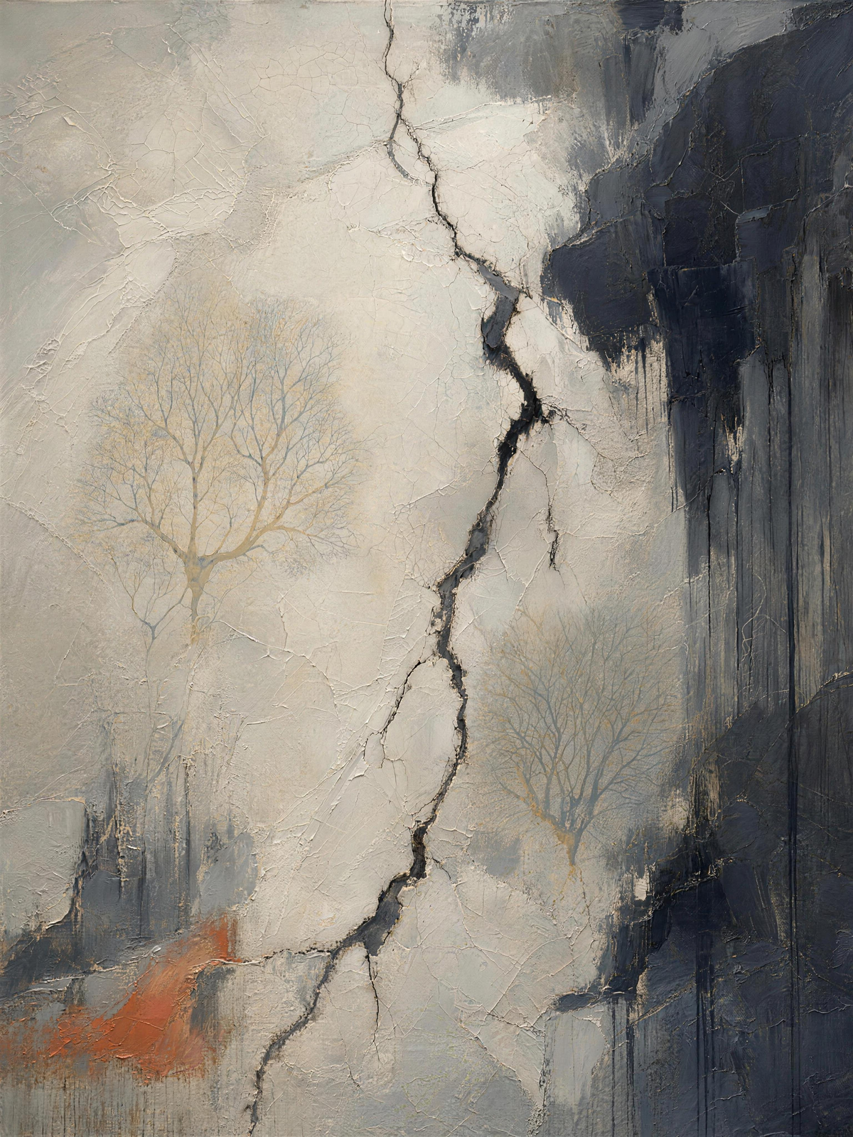 Lightning — Light palette, 18 x 24 in float framed canvas