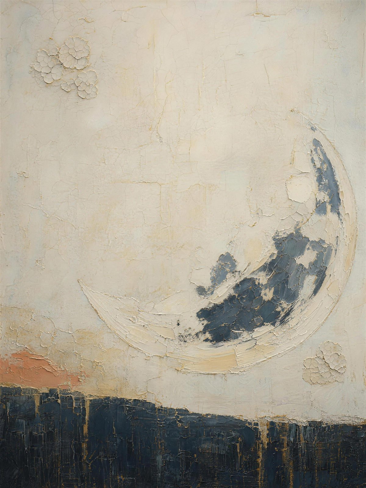 Moon II — Light palette, 18 x 24 in float framed canvas