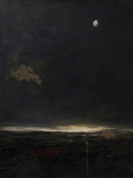 Moon III — Dark palette, 18 x 24 in float framed canvas