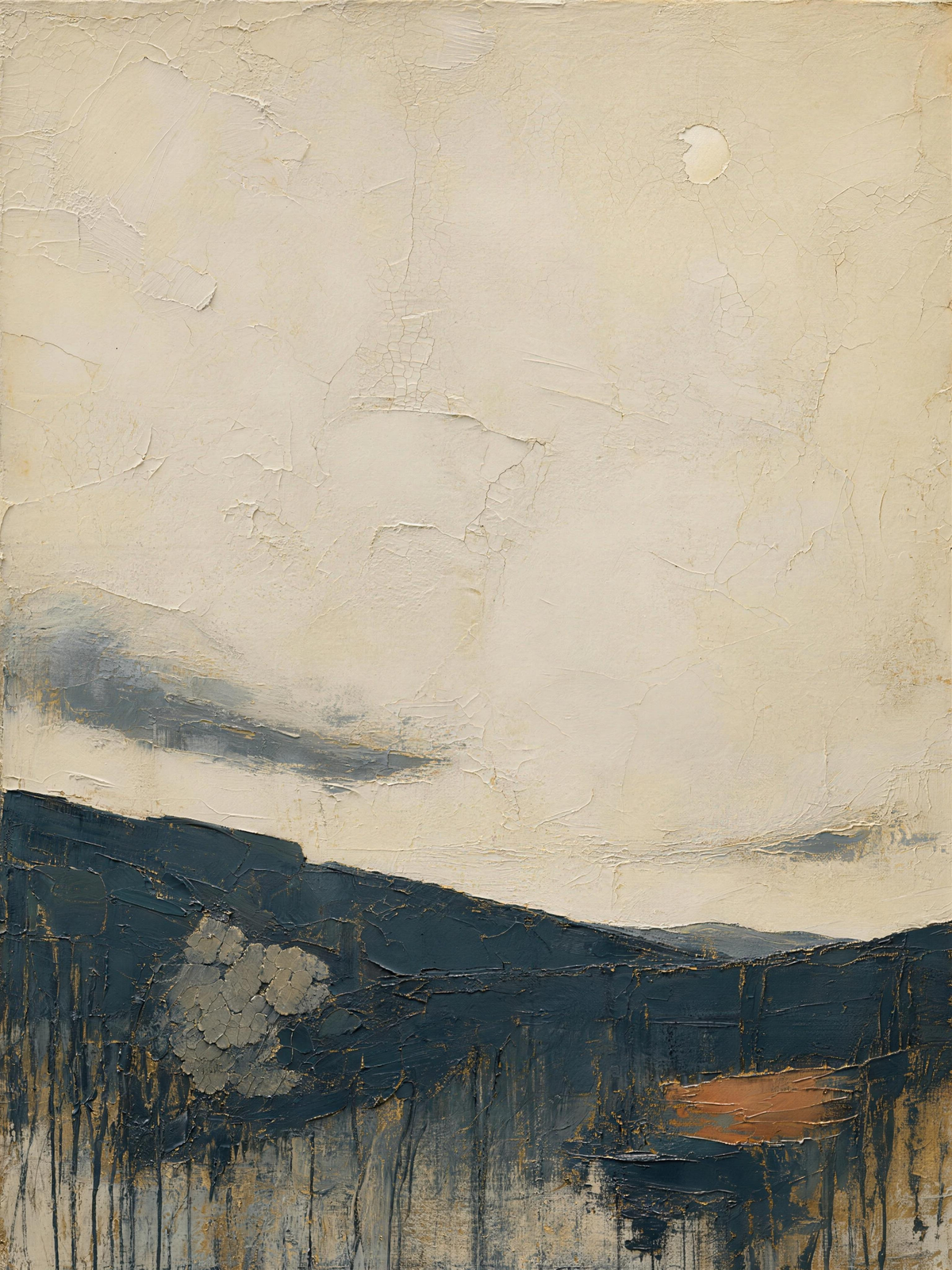 Moon III — Light palette, 18 x 24 in float framed canvas