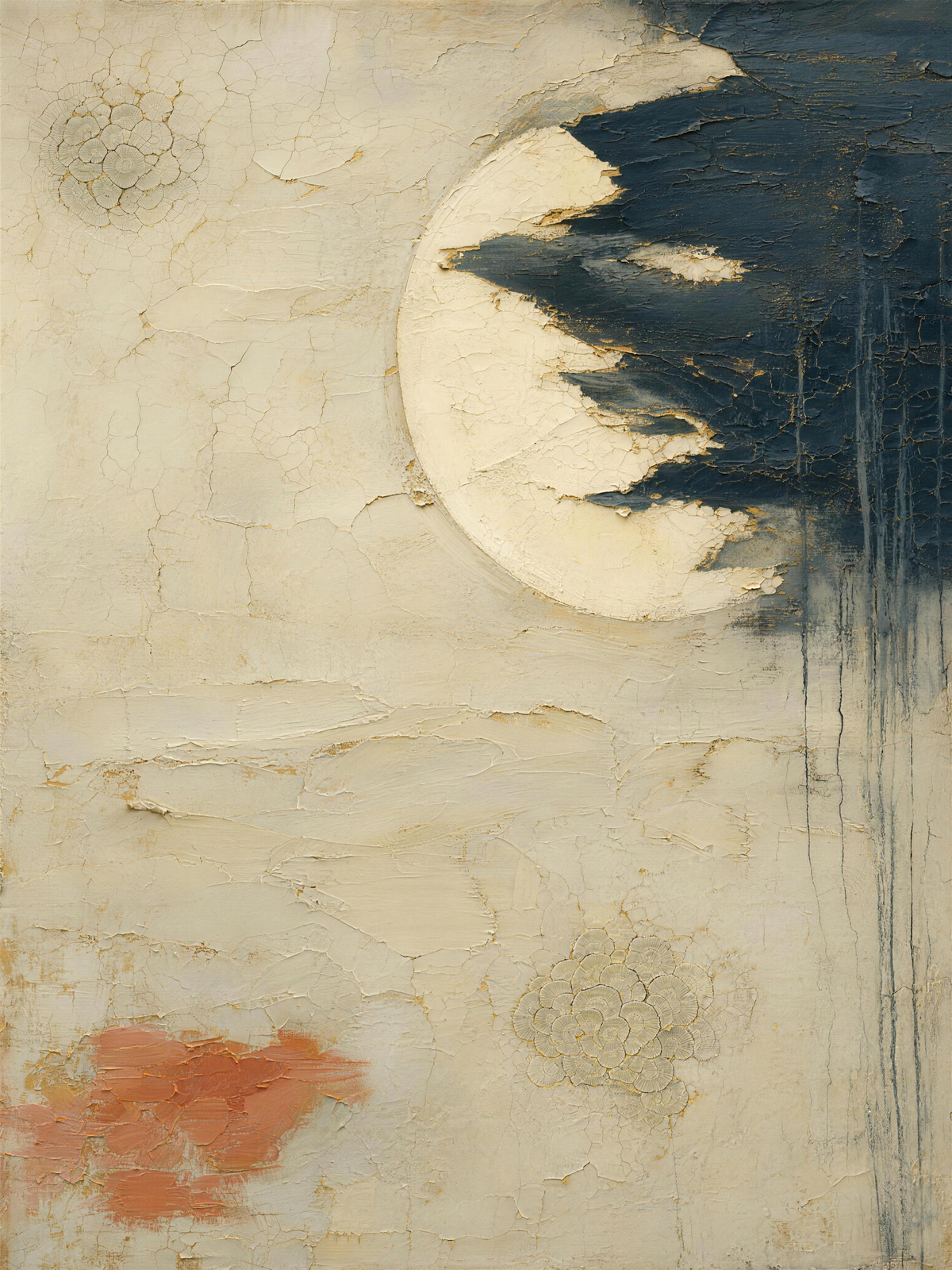 Moon IV — Light palette, 18 x 24 in float framed canvas
