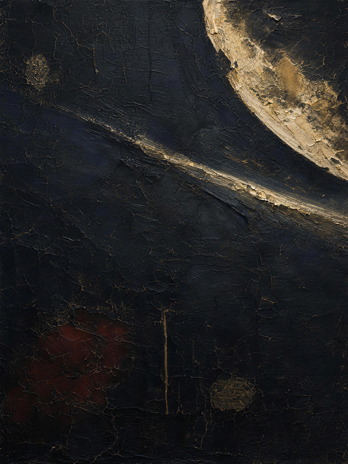 Moon V — Dark palette, 18 x 24 in float framed canvas