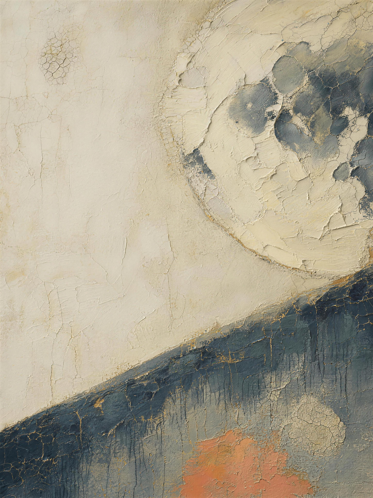 Moon V — Light palette, 18 x 24 in float framed canvas