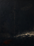 Mountain III — Dark palette, 18 x 24 in float framed canvas