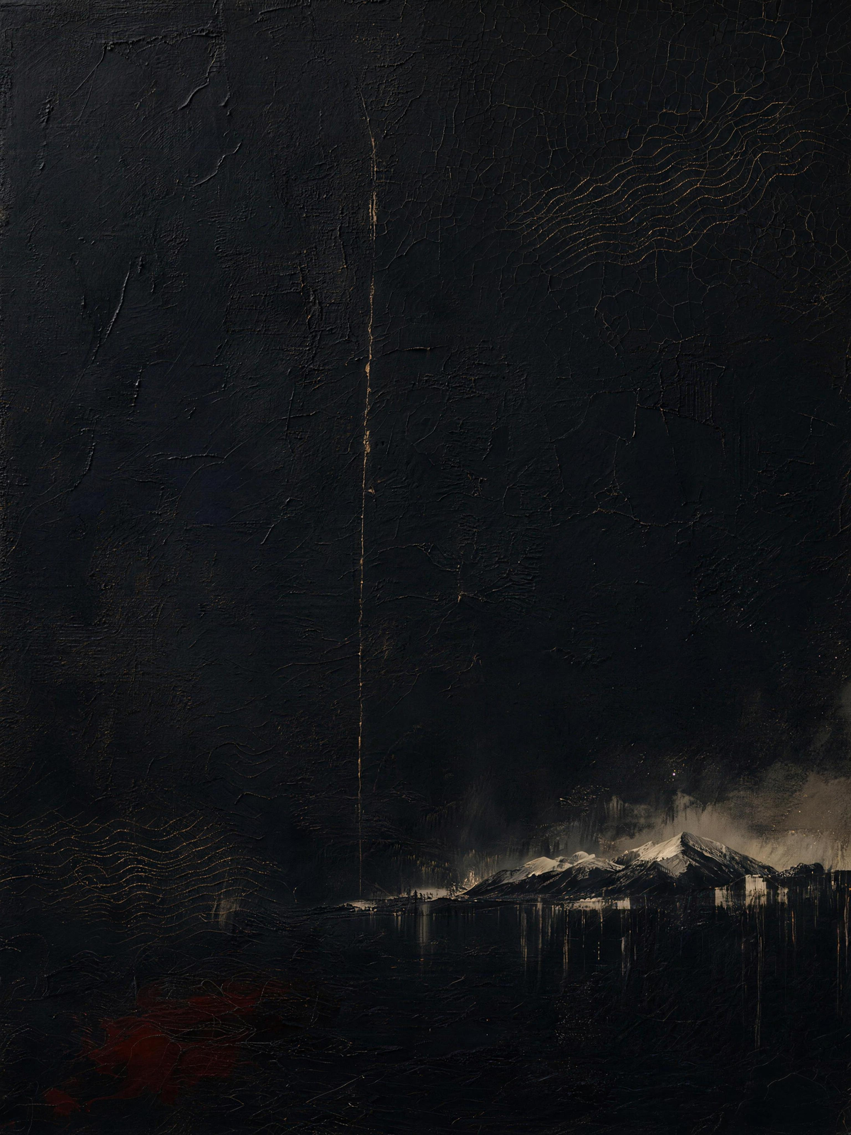 Mountain III — Dark palette, 18 x 24 in float framed canvas