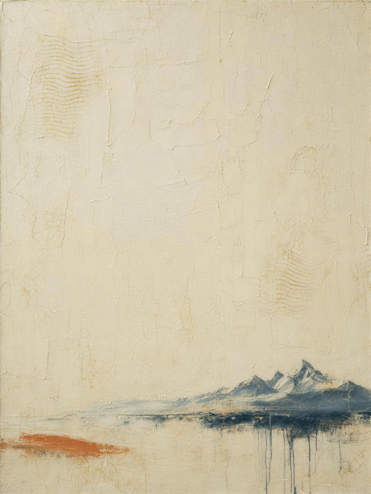 Mountain III — Light palette, 18 x 24 in float framed canvas