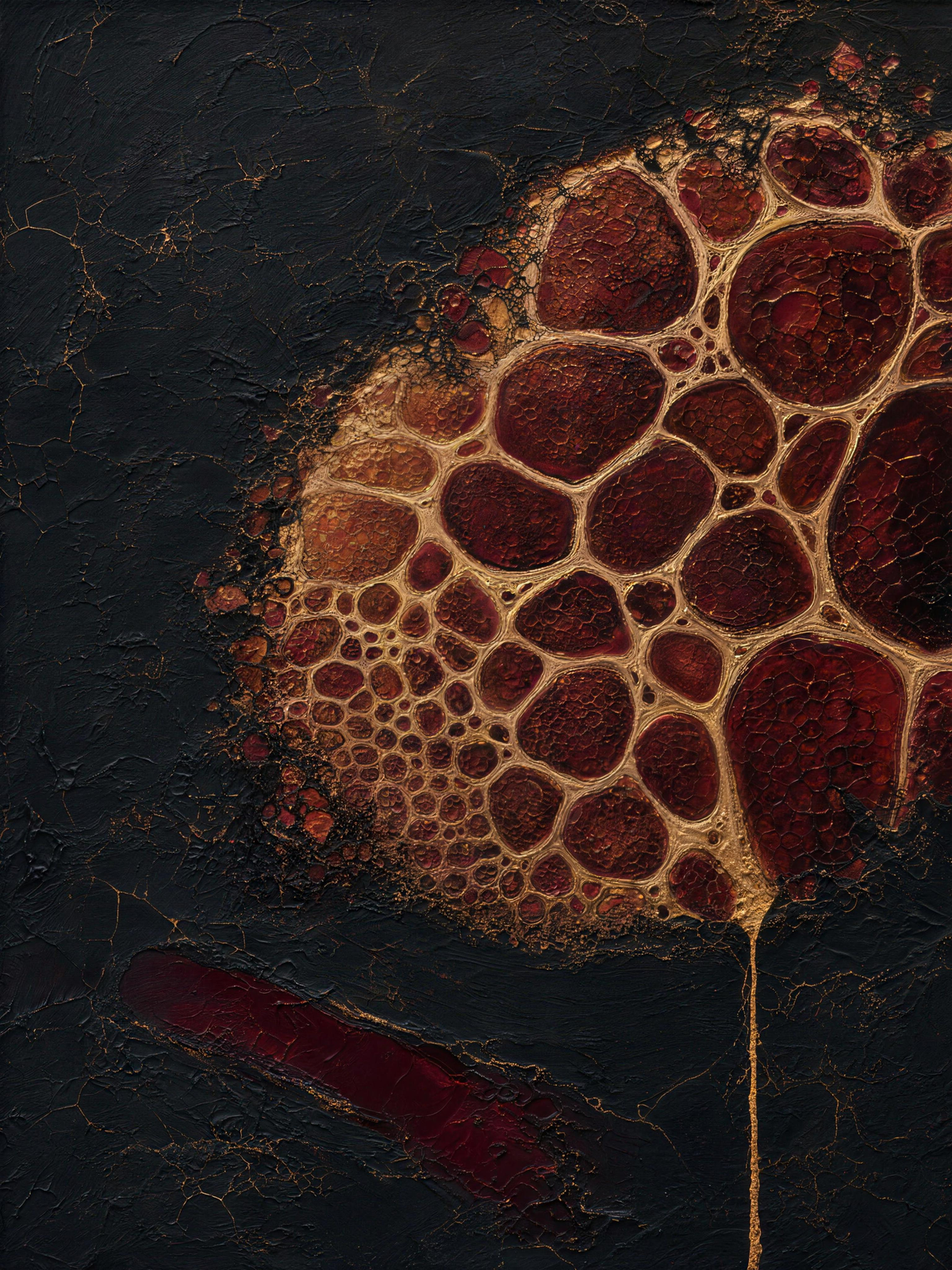 Muscles II — Dark palette, 18 x 24 in float framed canvas