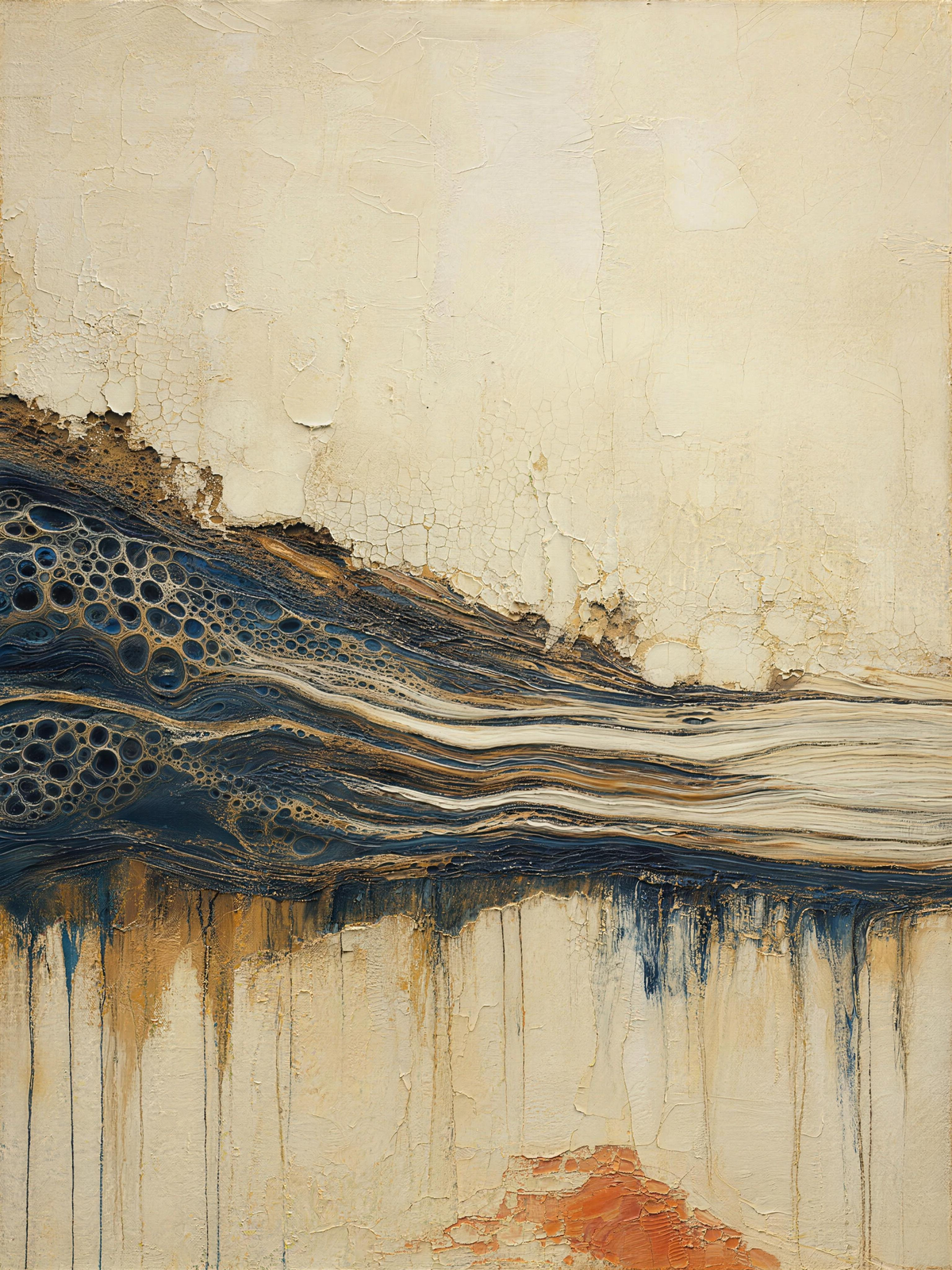 Muscles V — Light palette, 18 x 24 in float framed canvas
